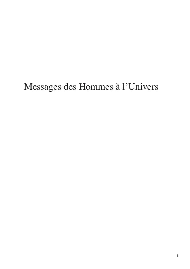 Messages des Hommes à l'Univers, maquette du livre