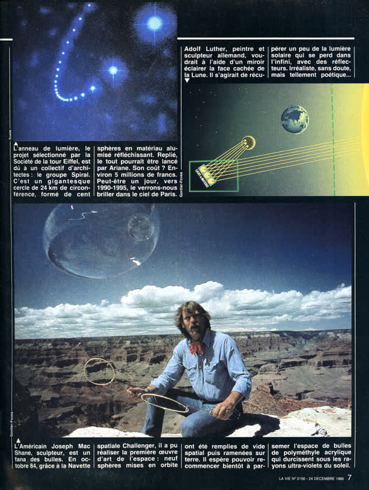 « Ciel ! Dessine-moi une étoile », La Vie, n° 2156, 25 – 31 décembre 1986, page 3