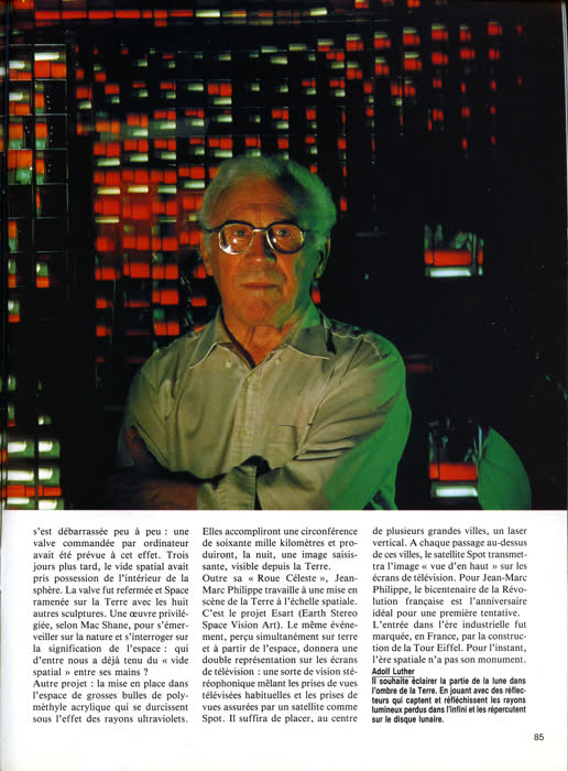 « Les pionniers de l'art spatial », Les Nouveaux Aventuriers, n° 2, juillet – août 1988, page 7