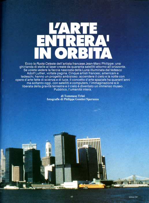Reportage sur l'art spatial, pM (Arnoldo Mondadori, Milan), février 1987, page 3