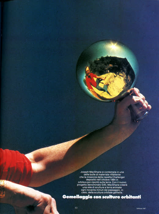 Reportage sur l'art spatial, pM (Arnoldo Mondadori, Milan), février 1987, page 7