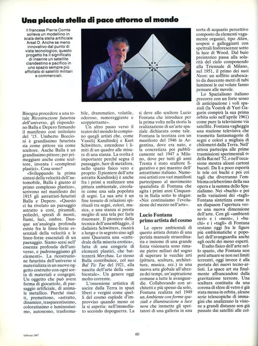 Reportage sur l'art spatial, pM (Arnoldo Mondadori, Milan), février 1987, page 14
