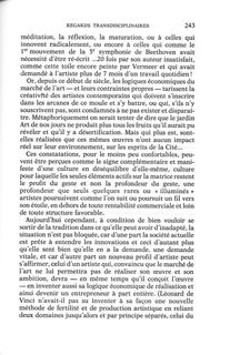 Matrice culturelle et création artistique : de l'exercice classique de son art à la transdisciplinarité — p. 243
