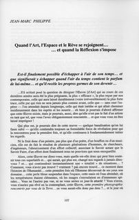 Quand l'art, l'espace et le rêve se rejoignent… et quand la réflexion s'impose — p. 107