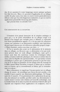 Sculpture et nouveau matériau — p. 111